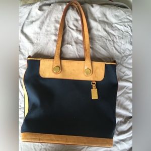 Dooney and Bourke Navy Blue Leather Tote Bag